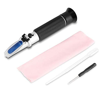 Meter Refractometer, Professional Handheld Alcohol 0-80% Test Refractometer Tester Refractometer Hydrometer with Automatic Temperature Compensation Function for Brewing Beer Wort