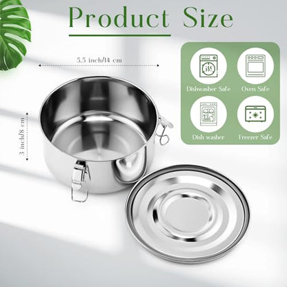 4 Pcs Stainless Steel Bento Box Bulk 36 oz Reusable 304 Stainless Steel Food Storage Containers with Lockable Clips to Leak Proof, Dishwasher Safe - size: 36 oz