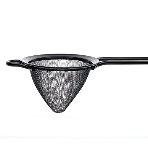 Barfly Fine Mesh Strainer, 3 1/2" Diam. Bowl, Gun Metal Black