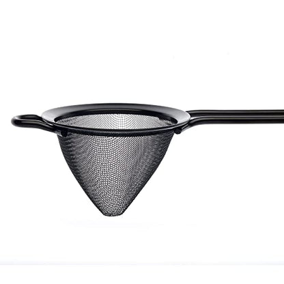 Barfly Fine Mesh Strainer, 3 1/2" Diam. Bowl, Gun Metal Black