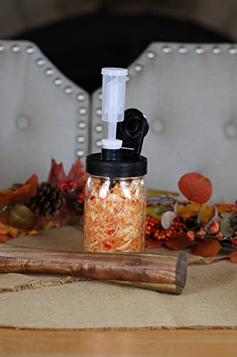 Brewing America Fermentation Kit Lids for Wide Mouth Mason Jars (Jars Not Included) Black Fermenting Cover with Airlock - color: Black