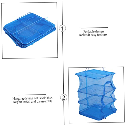 Drying Net Rack Multi-Layer Hanging Basket Dryer for Fish Fruits and Vegetables Sturdy Mesh Construction for Quick Drying Space-Saving Design Height
