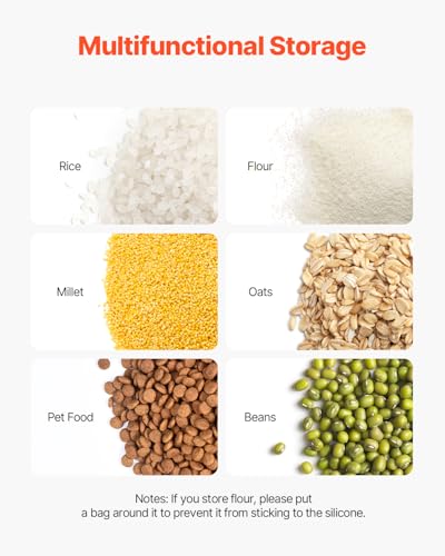 VEVOR Rice Storage Container, 4.5Gallon/20L x2 Capacity Large Dog Food Dispenser Bin, Kitchen Ingredient Grain Cereal Flour Bin, Pet food Containers with Wheels, 2 Measuring Cups, Airtight Lid, 2 Pack - size: 4.5 Gallon*2