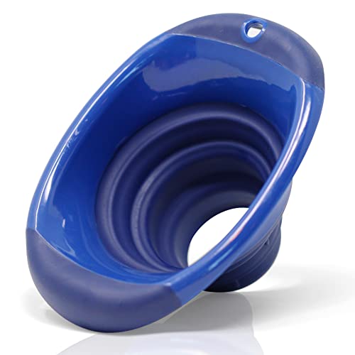 Kitchen Canning Funnel – Collapsible Silicone Food Funnel for Wide Mouth and Regular Mason Jars – Flexible Use for Coffee, Liquid, Jam, Cooking, Baking, Crafts - Blue - color: Blue