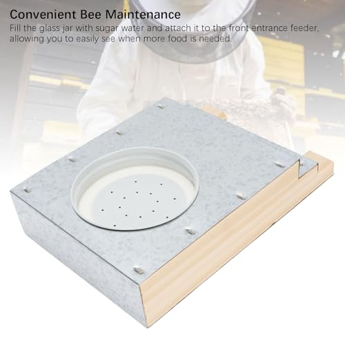Beehive Entrance Feeders, 6.57 X 4.41 X 1.38in Wooden Bee Watering Station, Front Entrance Bee Feeder for Beekeeper Feeding Water Sugar Syrup
