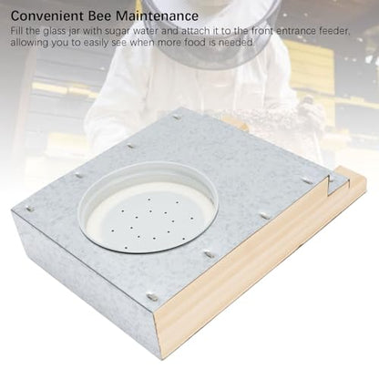 Beehive Entrance Feeders, 6.57 X 4.41 X 1.38in Wooden Bee Watering Station, Front Entrance Bee Feeder for Beekeeper Feeding Water Sugar Syrup