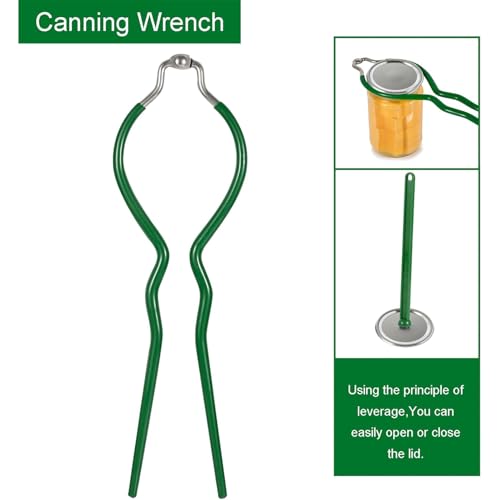 7 Pieces Canning Supplies Kit, Green | Stainless Steel Canning Tools Set, Steamer Rack, Canning Funnel, Jar Lifter, Wrench, Tongs, Lid Lifter, Bubble Remover Tool - color: Green