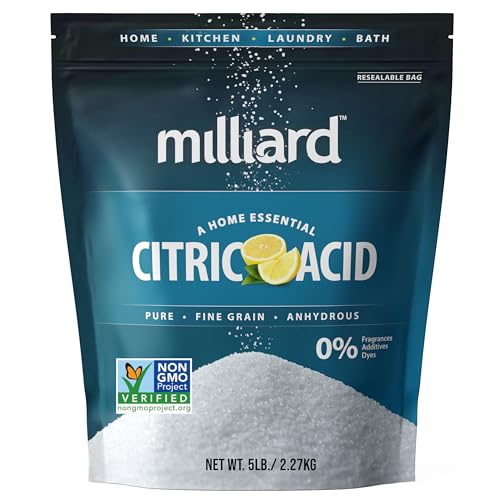 Milliard Citric Acid 5 Pound - 100% Pure Food Grade Non-GMO Project Verified (5 Pound) - size: 5 Pound