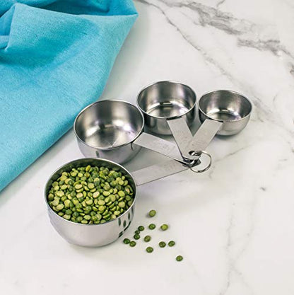 Mrs. Anderson’s Baking Measuring Cups, Engraved Measurements for Liquid or Dry Ingredients, Stainless Steel, 4-Piece Set - size: 4-Piece Set, Standard