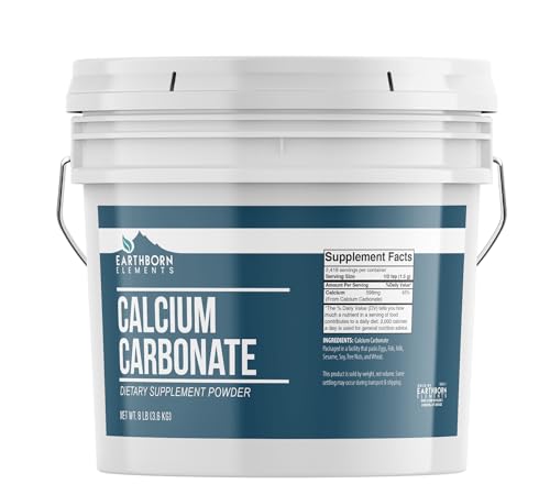Earthborn Elements Calcium Carbonate Powder (1 Gallon), Natural Antacid, Limestone Powder, Resealable Bucket - size: 128 Ounce (Pack of 1)