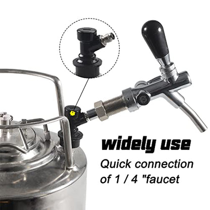 PERA Corny Keg Quick Disconnect Ball Lock Disconnect Set with Stainless Steel Swivel Nut for Home Brewing Beer Keg System (PACK OF 8)