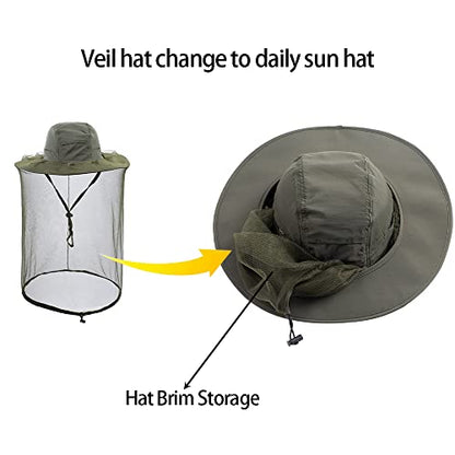 Head net hat Beekeeping Beekeeper bee Veil hat Hunting Netting mesh Hood Cap bee Keeper Catcher Halloween Costume Army Green | Halloween Costume,Sun Shield Nylon,Foldable Packable,Brim Protection Dog Grooming,Bonnet Keepers Crown Net Comfortable - color: