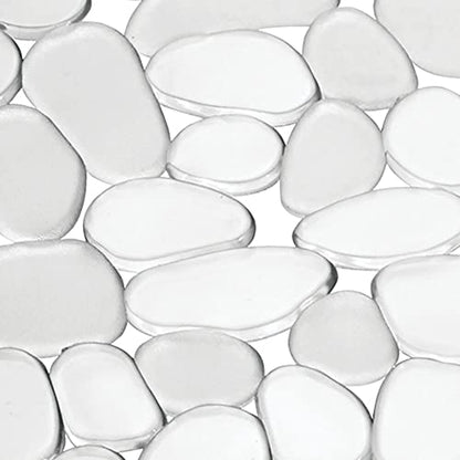 mDesign Adjustable Dish Drying Mat/Grid - Soft Plastic Sink Protector, Cushions Sinks & Dishes - Quick Draining Pebble Design - Set of 3 - Clear - color: Clear