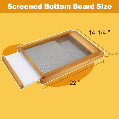 8 Frame Beehive Kit with Screened Bottom Board Dipped in Heavy Beeswax Bee Hive Boxes Starter Kit for Bee Keekeepers - Langstroth Beehive Kit with 2 Honey Bee Hives Boxes