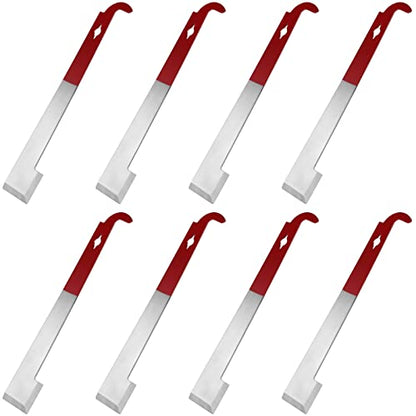 JOIKIT 8 Pack 10.6 Inch J Hook Hive Tool, Stainless Steel Beehive Scraper Tools, Bee Frame Lifter and Scraper Beekeeping Equipment for Beekeepers