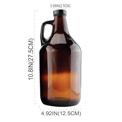 Brown,2L,Glass Bottle with Cap