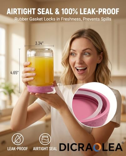 16oz 4Pack Glass Overnight Oats Jars Containers with Airtight Leakproof Lids, Reusable Mason Jars for Meal Prep, Yogurt Parfaits, Smoothies, Salads & Healthy Breakfasts (16 OZ-4-1) - color: 16oz-4-1