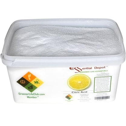 Citric Acid - 8 lbs - Anhydrous - Food Grade - Safety Sealed Wide Mouthed PP Container with Resealable Cap and Reattachable Handle