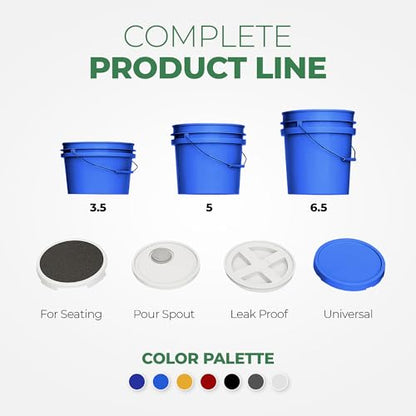 EconoHome 5-Gallon Blue Bucket Pail Container with Lid | Metal Handles with Plastic Grip | Easy Stack and Store | Heavy-Duty, Approx 90 MIL, Extra Durable | Food Grade | BPA Free - 3 Pack - color: Blue, size: 3 Pack