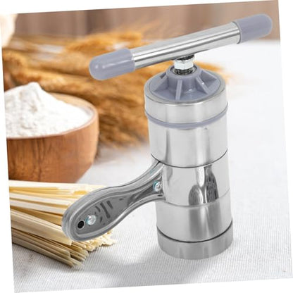 6pcs Manual Honey Extractor and Pasta Machine Set Pressing Force Includes Stainless Steel Honey Presser and Spaghetti Maker Molds for Home Use