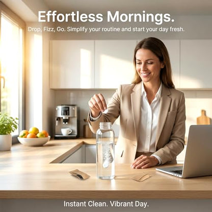 RAINFLOW 40 Pcs Water Bottle Cleaner Tablets - Water Bottle Cleaning Tablets for Stainless Steel, Tumblers, Reusable Bottles, Bottle Cleaner Tablets Remove Coffee & Tea Stains, Odor Buildup