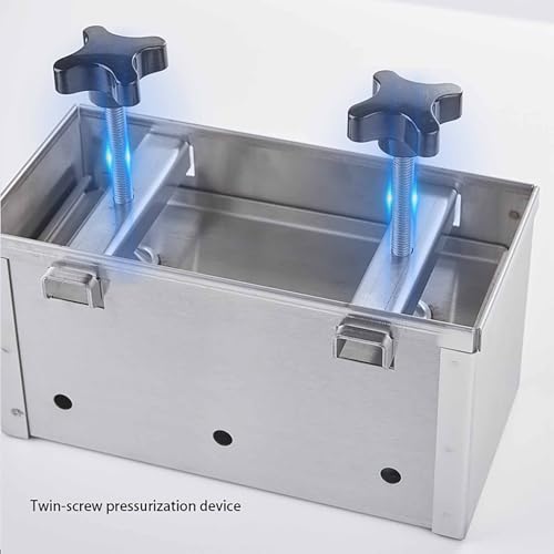 Stainless Steel Press with Presser Towel & Drip Tray, Adjustable Pressure Heavy-Duty Kitchen Tool for Cheese, Tofu, Paneer Making 5kg - size: 5kg