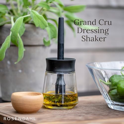 Rosendahl Grand Cru 8.1 in. Marinade Glass with Brush - Stylish Black Glass Jar with Flexible Lid and Soft-Touch Silicone Brush, Perfect for Mixing and Storing Marinades, Leak-Proof Kitchen Essential - size: 8.5 Ounces