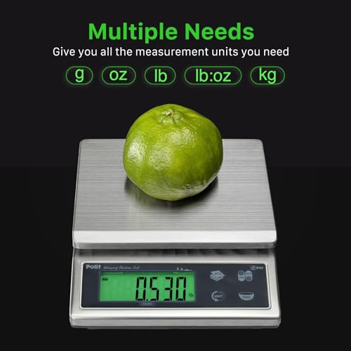 Polit Sun Waterproof Kitchen Scale, IP65 Rechargeable Food Scale, 13lb/6kg | Stainless Steel Platform, 0.5g Precision, 150h Battery Life, Sealed Washable Body, Seafood, Baking & Restaurant Prep - color: Grey