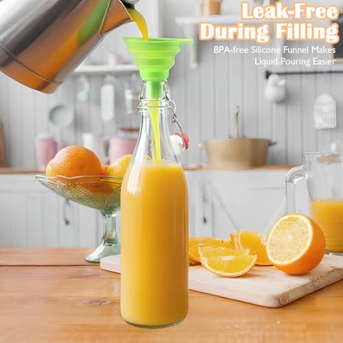 33.75 oz Swing Top Glass Bottle, Flip Top Glass Bottle with Airtight Lid for Fermentation, Kombucha, Vanilla Extract, Mead, Limoncello, Coquito, Vinegar, Mead, Beer, Kefir, Soda, Juice, Oil
