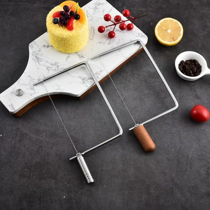 Cheese Slicer Accessories Cheese Cutter Stainless Steel Components - Great for Making Giftable Cheese Cutting Boards with This Cheese Slicer Kit (Wood handle, 4)