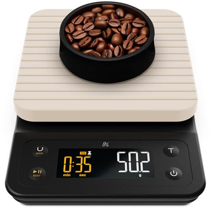 Greater Goods Coffee Scale with Timer, 0.1g Precision Digital Espresso & Pour Over Scale for Chemex, V60, Drip & Matcha Weighing, Waterproof Silicone Cover, 6.6lb Barista Brew Capacity (Birch White) - color: Birch