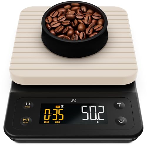 Greater Goods Coffee Scale with Timer, 0.1g Precision Digital Espresso & Pour Over Scale for Chemex, V60, Drip & Matcha Weighing, Waterproof Silicone Cover, 6.6lb Barista Brew Capacity (Birch White) - color: Birch