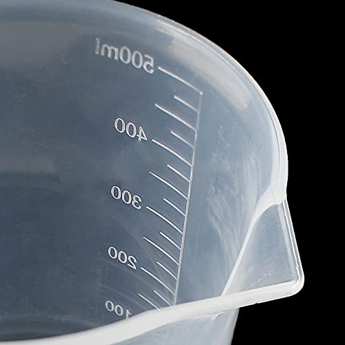 Waziaqoc 500ml/17.1oz Plastic Graduated Beaker, Transparent | 1 Pack, PP Material, Measuring Cup, For Kitchen Lab - color: 1pc, size: 500 ml