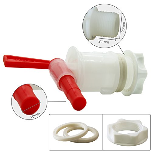 PERA 4 Pack Plastic Bottling Bucket keg Spigot tap Faucet for Homebrew Wine Making Beer