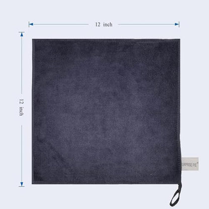 Premium Microfiber Cleaning Cloths, 12 Pack, 400 GSM Ultra Absorbent Lint-Free Reusable Towels for Kitchen, Glass, Countertops& Household Cleaning, 12" x 12" Kitchen Grey - color: Grey
