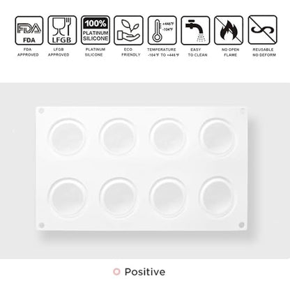 OCPO KITCHEN Orange Silicone Mold for Baking Mousse Cake, Chocolate, Fruit Dessert, Pudding, Jelly, Ice Cream Mould, Cake Decoration Mold, Non-Stick and Easy Release, 3D Orange Shape (8-Cavity) - style: Orange (8-Cavity)
