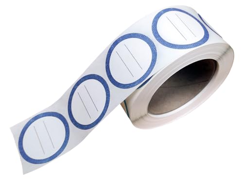 Water Soluble Labels for Food Containers – Dissolvable Kitchen Labels – No Sticky Residue – 2" Diameter, Two-Line Writable Surface, 200 Labels Per Roll (Blue) - color: Blue