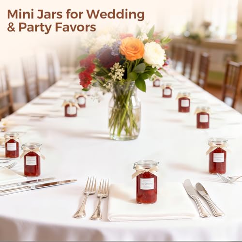 ComSaf Small Glass Spice Jars with Airtight Lids 4 oz 6 Pack with Labels | Seasoning herbs powders, Salt pepper chili, Spice rack cabinet organization, Small size, Funnel included, Party favors - size: 4oz*6