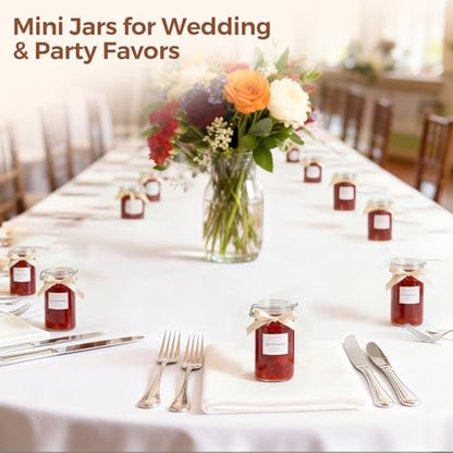 ComSaf Small Glass Spice Jars with Airtight Lids 4 oz 6 Pack with Labels | Seasoning herbs powders, Salt pepper chili, Spice rack cabinet organization, Small size, Funnel included, Party favors - size: 4oz*6
