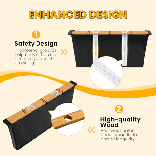 MayBee 2 Pack 3.5L Bee Feeder Beeswax Coated Beehive Frame Feeder Deep Frame Sugar Water Feeder for Bee Feeding Beekeeping Supplies - size: 3.5L-2Pack