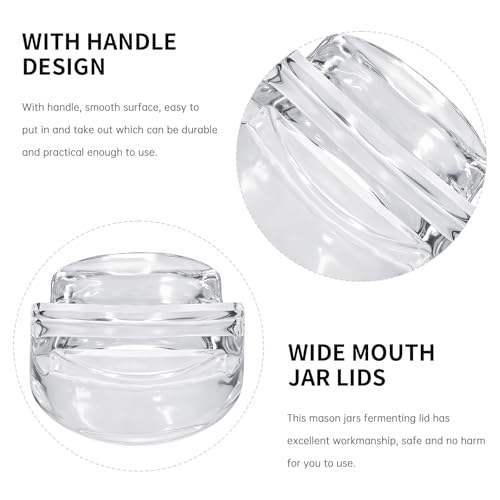 4Pcs Fermentation Glass Weights for Wide Mouth Jars - Pickle Bottles with Sealing Lids for Efficient Fermenting - Durable, Transparent Fermenting Lids and Weights for Sauerkraut, Kimchi (F Stripes) - size: F Stripes