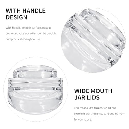 2Pcs Fermentation Glass Weights for Wide Mouth Jars - Pickle Bottles with Sealing Lids for Efficient Fermenting - Durable, Transparent Fermenting Lids and Weights for Sauerkraut (F Stripes) - size: F Stripes