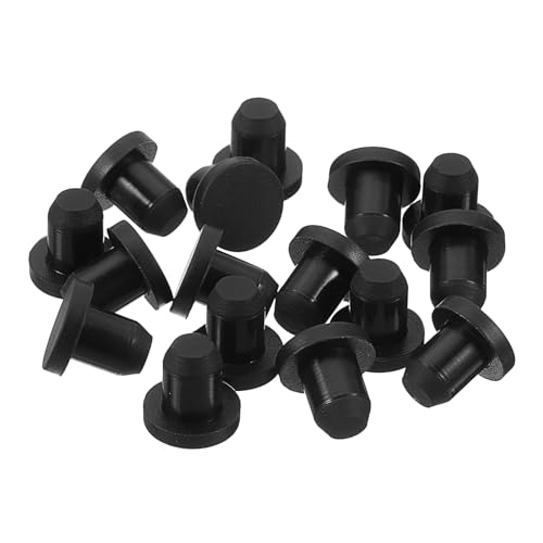 uxcell 32 Pieces Black Rubber Stopper, 6.3mm Plug Holes for 6mm/0.24" Hole - size: 6 mm