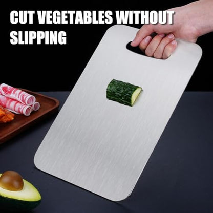 Titanium Cutting Board - 2026 New Upgrade 100% Pure Titanium Cutting Boards for Kitchen Double Sided Non Toxic Titanware Cutting Board,Hygiene Durable Dishwasher Safe Chopping Board (18"L x 12"W) - size: 18"L x 12"W