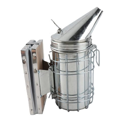 VBESTLIFE Bee Smoker, Beekeeping Smoker with Cool Smoke Calming, Stainless Steel for Beehive Maintenance, Heat, Perforated Fire Base, Side Hook, Precise Nozzle