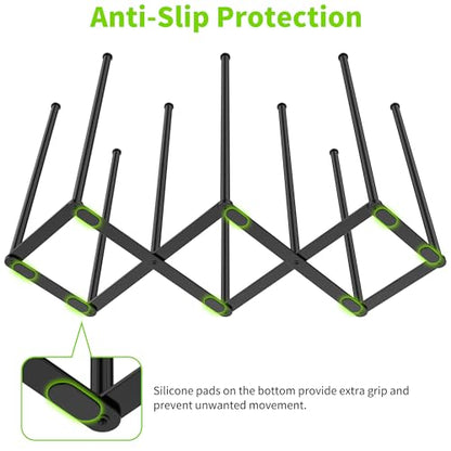 Collapsible Bottle Drying Rack, Foldable Baby Bottle Drying Rack, Portable Drainer Stand Holder for Water Bottles, Cup, Reusable Silicone Bag, Cutting Board (Black) - color: Black