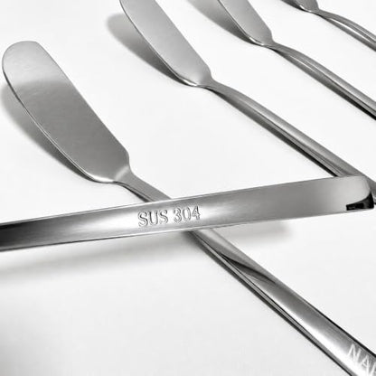 Butter Spreader Knives Set of 5, 304 Stainless Steel Butter Knife Set, Dishwasher Safe Cheese Spreaders for Charcuterie, Jam and Cream Cheese