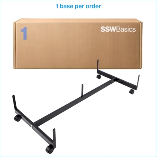 SSWBasics Black Grid Gondola Base with Casters (Use with existing 3” on Center Wire Grid Panels )