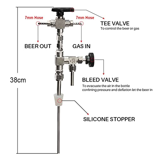 Hand Held Bottle Filler,Homebrew Beer Gun, Stainless Steel Food Grade Bottling Wand For Beer, Wine, Beer Brewing Tool,