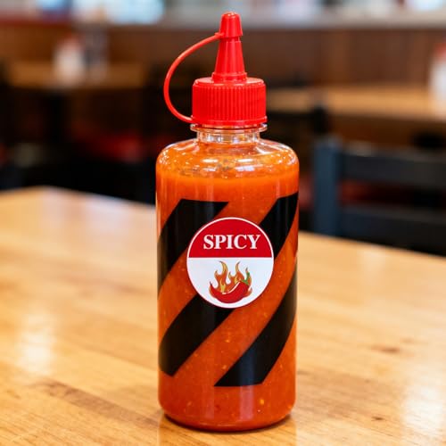1000 Pcs Spicy Stickers Roll 1.5 Inch Hot Chili Pepper Food Warning Round Labels Self Adhesive Waterproof Caution Circle Label for Grocery Store Restaurants Packaging Kitchen - style: Red Spicy-1000 PCS